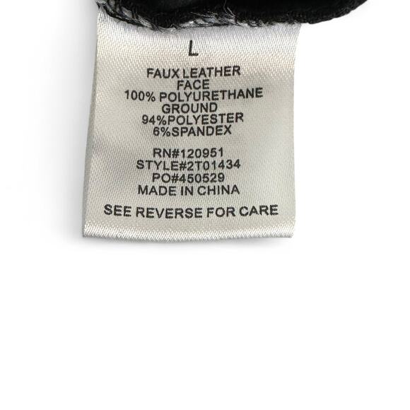 Olive + Oak Women's Sleeveless Cropped Faux Leather Top L Black Vegan Leather - Picture 9 of 10